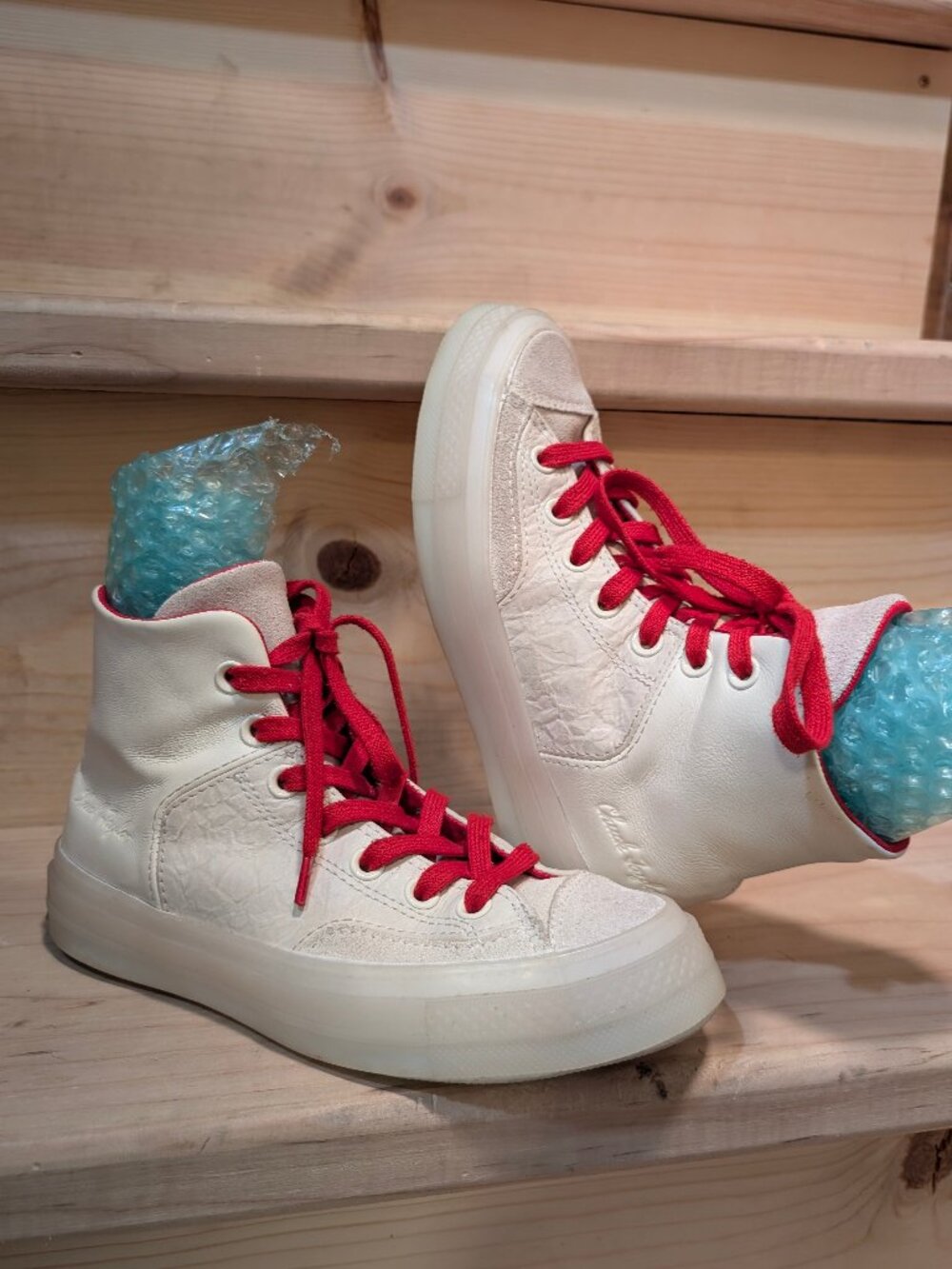 EUC Converse Women's 6 Chuck 70 Marquis Shoes Leather Egret High Top Sneakers
